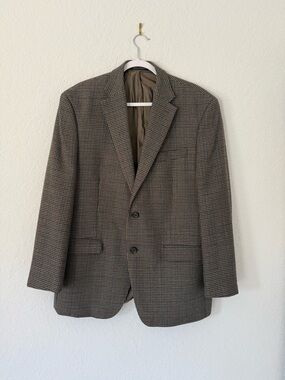 Lauren Ralph Lauren Brown 44R Blazer Jacket VtG RRL Houndstooth Size Large